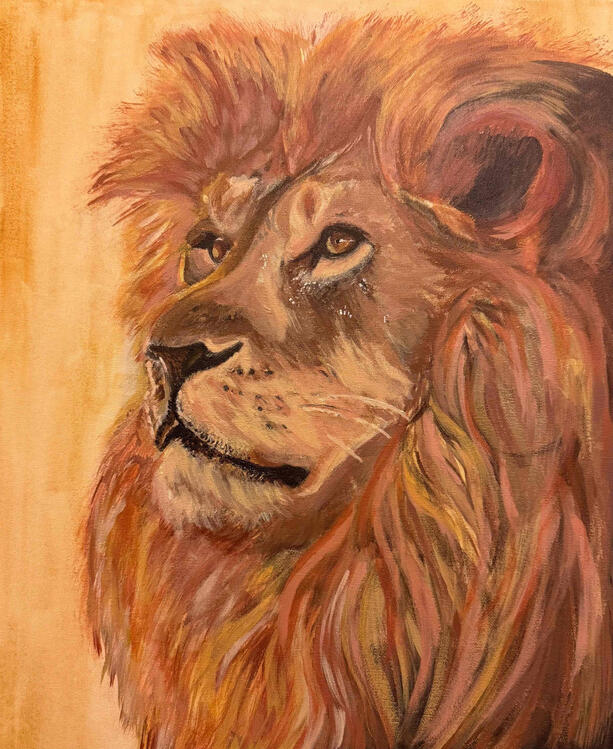 Just a Lion, acrylic