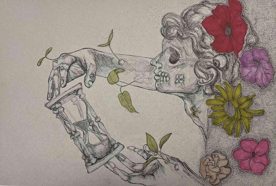 The Passage of Time; pen&ink, marker